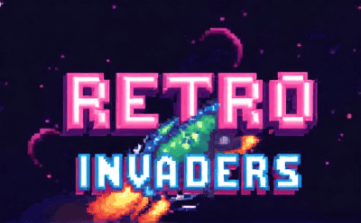 Retro Neon Invaders